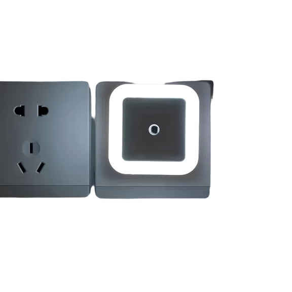 LED Motion Sensor Night Light, Plug In Square White Cool Light Control Energy Saving for Hallway Bedroom Home Illumination Safety