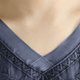 thumbnail image 4 of Camisas de Cuello en V de Manga Corta para las Mujeres Lino Blusas Bordadas Ajuste Suelto Verano Casual Tops de Cuello Redondo, 4 of 5
