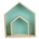 thumbnail image 1 of 2 estantes de almacenamiento de pared organizadores con forma de casa suministros decoración del hogar para Verde, 1 of 9