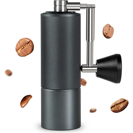 

New -Chestnut C2 Fold Manual Coffee Grinder with Foldable Handle Adjustable Stainless Steel Conical Burr Coffee Grinder Hand Coffee Grinder for Pour Over Coffee French Press Dark Gray