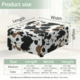 thumbnail image 7 of Xoenoiee Cow Print Ottoman Cover Waterproof Square Ottoman Covers Thick Slipcover for Living Room, Washable Storage Footstool Furniture Protector for Dogs, Pets, S, 7 of 7