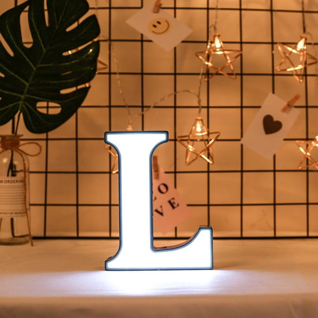 Xihbxyly Lámpara de Noche Creativa con Letras Led, Luz Blanca Cálida y Suave, Ideal para Decorar Paredes o de Pie, Mesas de Fiesta, Decoración Navideña, Material Abs+Pp, 16-20 Cm