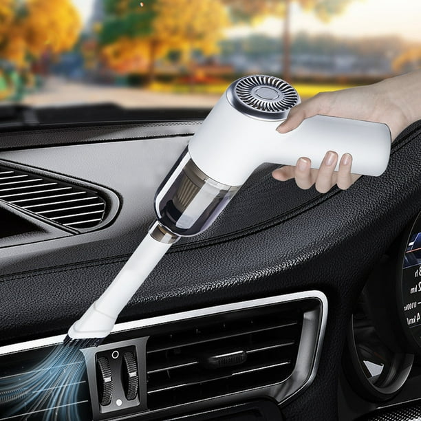 Fiudx Aspiradora de Coche, Potente Succión para Rincones, Recargable Por Usb, Miniaspiradora Portátil, Cepillo para Teclado, Inalámbrica, Ideal para Coche y Hogar, Tamaño 18 X 15 X 6,5 Cm.