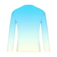 thumbnail image 4 of hoksml Men's Gradient Long Sleeve Shirts, Casual Crew Neck Slim Fit Pullover, Lightweight All Over Print Tee for Outdoor Daily Wear, 4 of 5