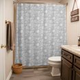 thumbnail image 3 of Grey Flowers Shower Curtain - Water Repellent Fabric Shower Curtains Washable, Cute Floral Botanical Farmhouse Decorative Polyester Cloth Bathroom Curtains Modern Bath Decor 72"x72", 3 of 8