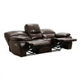 thumbnail image 5 of Pemberly Row 19.5" Traditional Faux Leather Power Double Reclining Sofa in Brown, 5 of 7