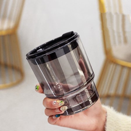 

Livesture Creative Portable Bamboo Cup With Lid Straw Glass 5 Style