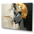 thumbnail image 2 of Designart "Minimalist Portrait Of A Stylish African Woman I" Africa Canvas Wall Art, 2 of 7