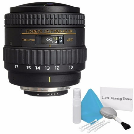 Tokina 10-17mm f/3.5-4.5 AT-X 107 AF DX NH Fisheye Lens for Nikon (International Model) No Warranty + Deluxe Cleaning Kit Bundle