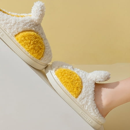 

Gubotare Women Slippers Memory Foam Slippers Womens Ladies Slim Fit Fluffy Red House Shoes Yellow 8.5