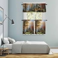 thumbnail image 5 of Fall Forest Kitchen Curtains Sets for Windows 36 Inch Length, Country Pastoral Trees Cabin Nature Scenery Rod Pocket Window Treatments Tier Curtains and Valances Set for Bedroom/Bathroom, 5 of 8