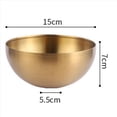 thumbnail image 3 of 10X de Ensalada de Acero Inoxidable de Gran Capacidad Recipiente de Comida de Cocina Coreano TazóN de Ramen de Fideos de Arroz de Sopa, Dorado, 15X7 cm, 3 of 4