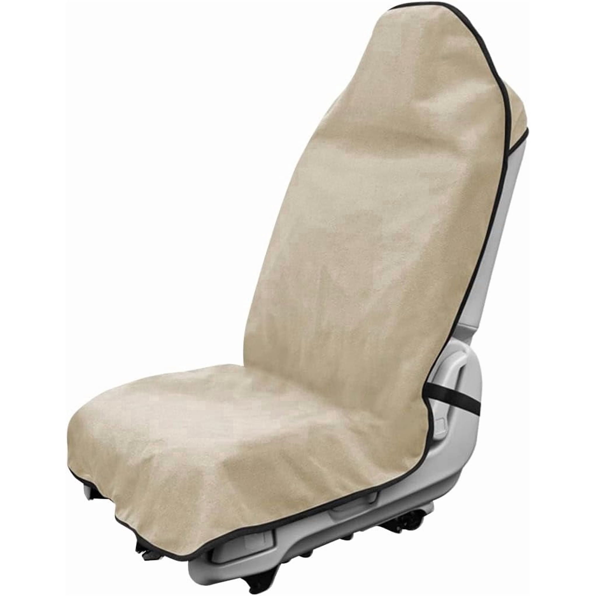 Chasenew 1PCS Car Towel Seat Cover, Waterproof Sweating Non-Slip Premium Soft Towel Carseat Protector, Universal Machine Washable Car Truck SUV Front Seat Cover for Gym Workout Beach Hiking (Beige)