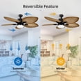 thumbnail image 3 of Ventilador de techo YITAHOME Tropical con luz LED de 132 cm con control remoto, 3 of 7