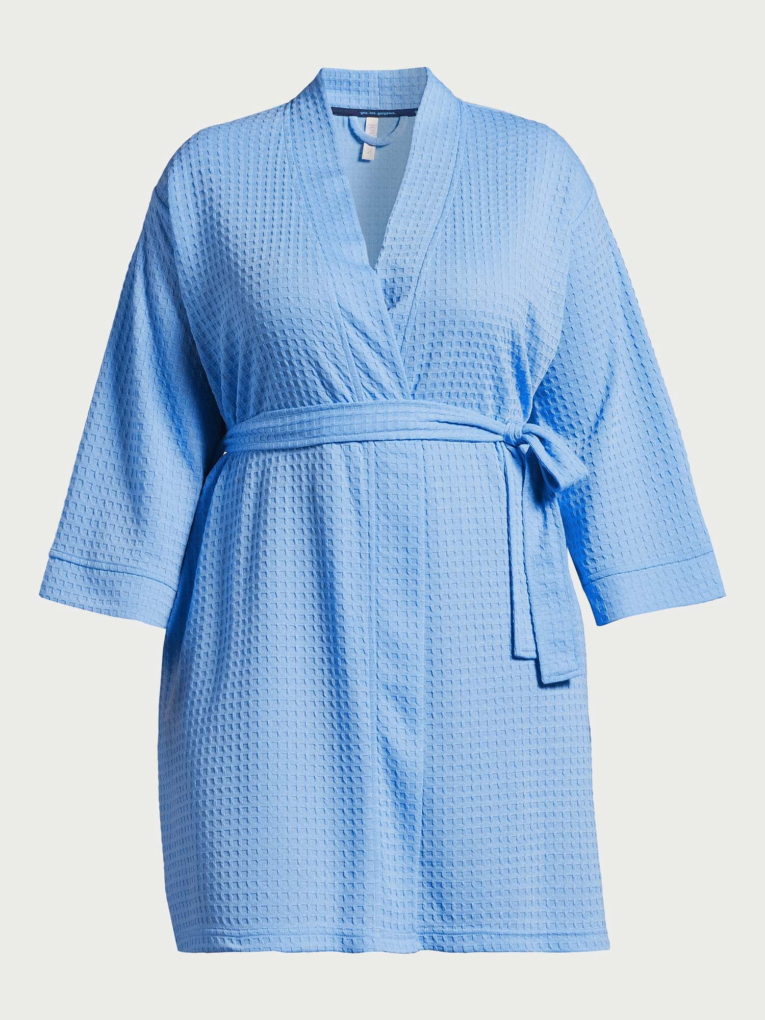 Joyspun Women’s Waffle Kimono Robe, Sizes S to 3X