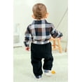 thumbnail image 4 of Younger Tree Infant Toddler Baby Boy Clothes Set Newborn Long Sleeve Flannel Plaid Bodysuit Pants Fall Winter Outfits for 6-12 Months, 4 of 10