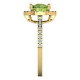 thumbnail image 3 of Halo Engagement Ring for Women - 1.8ct Natural Peridot in 14K Yellow Gold Promise Ring, 3 of 6