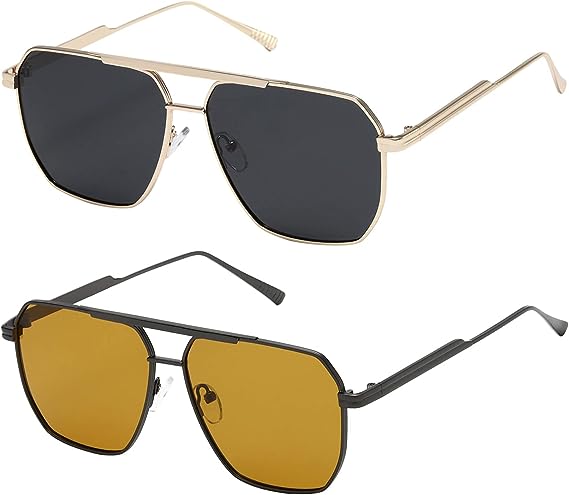 Polarized Sunglasses Womens Men Retro Oversized Square  display picture 3