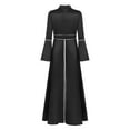 thumbnail image 6 of Doomiva Church Clergy Dress for Women Flared Long Sleeve Priest Robe Liturgical Preacher Vestment Black S, 6 of 7