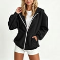 thumbnail image 2 of NAISIBABY Girl Zip-Up Hoodie Size 12-14, Solid Thicken Jackets Coat Hooded Sweatshirts Fashion Kids Clothes Black, 2 of 7