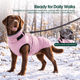 thumbnail image 5 of Kuoser Dog Winter Waterproof & Windproof Coat, Reflective Fleece Vest with Adjustable Buckle & Leash Hole for Small Dogs, Pink, M, 5 of 8