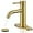 Brushed Gold, variant on Black Bathroom Faucet, Single Hole Bathroom Faucet with Pop-up Drain and Flexible Hoses, Single Handle Faucet for Bathroom Sink, Vanity, RV, Modern Farmhouse, Suitable for 1 Hole or 3 Hole
