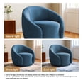 thumbnail image 6 of Velvet Swivel Chair Set of 2 Living Room Modern Swivel Barrel Chair Indoor Chair, Comfy Round Swivel Accent Armchair, Blue, 6 of 7