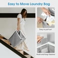 thumbnail image 4 of Laundry Sorter 3 Section, Laundry Hamper with Shelf and 1 Drawer, 35.7Gal(135L) Clothes Basket Organizer, Pull-Out and Removable Oxford Fabric Laundry Bags for Laundry Room, Bedroom, Bathroom, 4 of 8