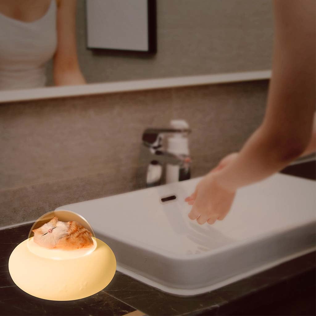Silicone Night Lights USB Rechargeable Night Light Bedroom Bedside Lamp With Dimmable Spaceship For Kids Baby Gift