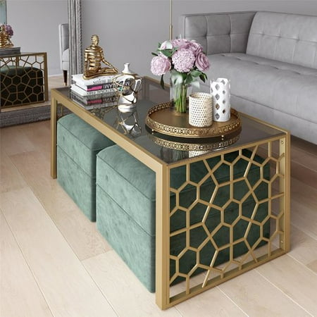Cosmoliving By Cosmopolitan Juliette Glass Top Coffee Table Cosmoliving By Cosmopolitan Juliette Glass Top Coffee Table