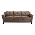 thumbnail image 3 of Bowery Hill Cushion Back Transitional Polyester Microfiber Sofa in Brown, 3 of 9