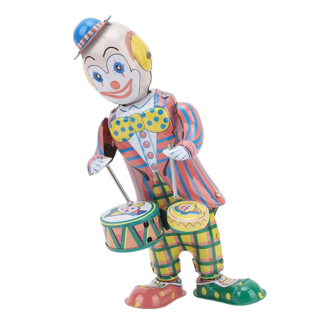 Payaso De Cuerda, Juguete De Baterista De Payaso Nostálgico Coleccionable De Estilo Retro Decorativo Para Regalo De Fiesta