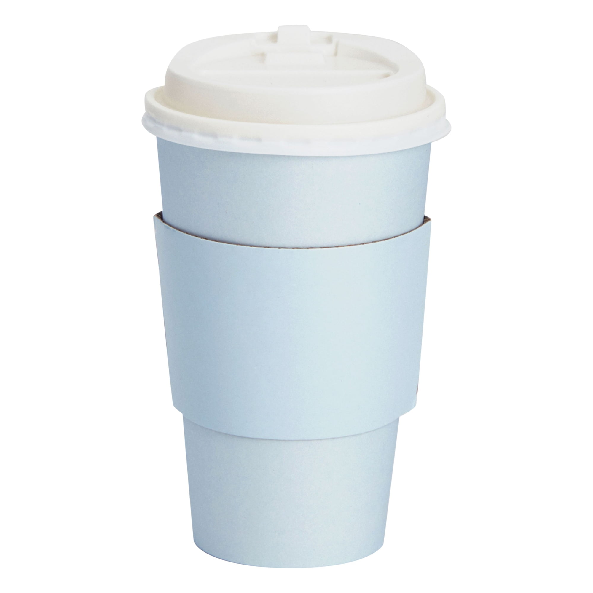 Blue Panda 48-Pack Donut Insulated Disposable Coffee Cups with Lids 16oz Paper Hot Cup to Go