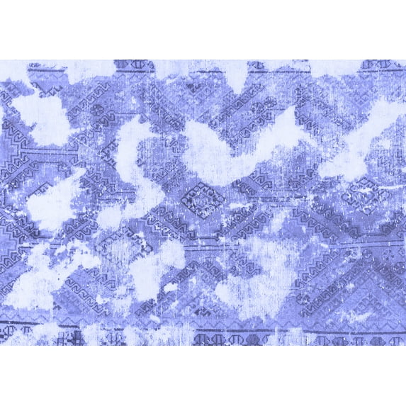 Ahgly Company Indoor Rectangle Abstract Blue Modern Area Rugs, 2' x 3'