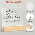 thumbnail image 4 of A Acrylic Bible Verse Plaque With A Wooden Base "She Will Not Fall For God Is Within Her" Psalm 91:2,Christian Decoration For Home Or Office Ideal Gift For Women And An Inspiring Wall Decor, 4 of 7