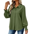 thumbnail image 6 of LEKWK Business Casual Tops for Women Long Sleeve Button Down Shirts Elegant Collared Blouses Fall Professional Office Work Dress Tops, 6 of 8