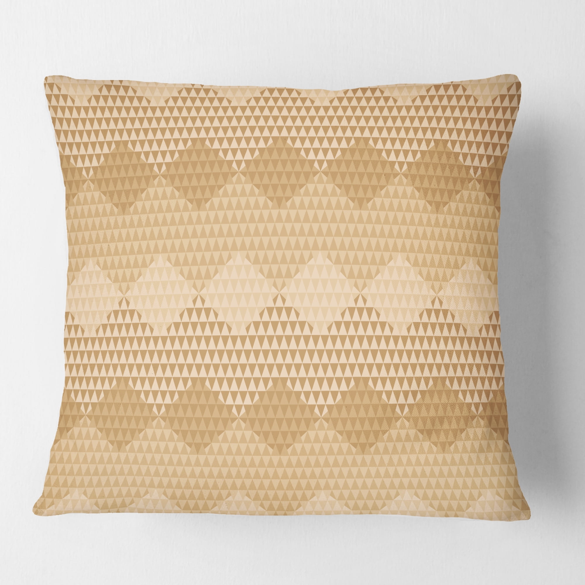 Designart Beige Retro Triangular Wave' Mid-Century Modern Throw Pillow - 18x18