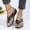 Black, variant on USSUMA Women's Sandals Women's Spring and Summer New Large Size Wedge Slippers Beach Metal Buckle Wedge Sandals Fashion Casual Beach Sandals Grocery Store Comfort Sandals up to 65% off