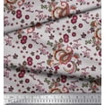 thumbnail image 3 of Soimoi Grey polyester Crepe Fabric Floral & Paisley Printed Fabric 1 Yard 52 Inch Wide, 3 of 3
