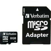 Verbatim 8GB Premium MicroSDHC Memory Card with Adapter, Class 10