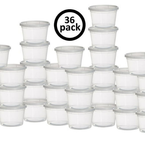 Paksh Novelty Clear Plastic Microwave Safe, with Lid Nuts Food Storage Container (36 Count)