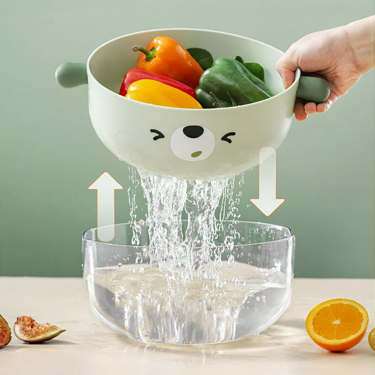 Multifunction Drainer Basket with Spout,Kitchen Sink Vegetable  Strainer,Fruit Cleaning Bowl with Strainer,Colander For Kitchen,Vegetable  Washing Bowl