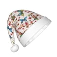 thumbnail image 2 of Fuzoiu Floral With Butterflies Print Santa Hat Christmas Hat for kids,Santa Hats with Pompom, Unisex Xmas Holiday Hat for Christmas New Year Festive Party Supplies, 2 of 6