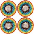 thumbnail image 2 of Shower Caps,Colorful Tie Dye Floral Mandala Waterproof Shower Cap for Women 4 Pieces,Double Reusable Hair Cover for Shower PEVA Elastic Stretch Hem, 2 of 7