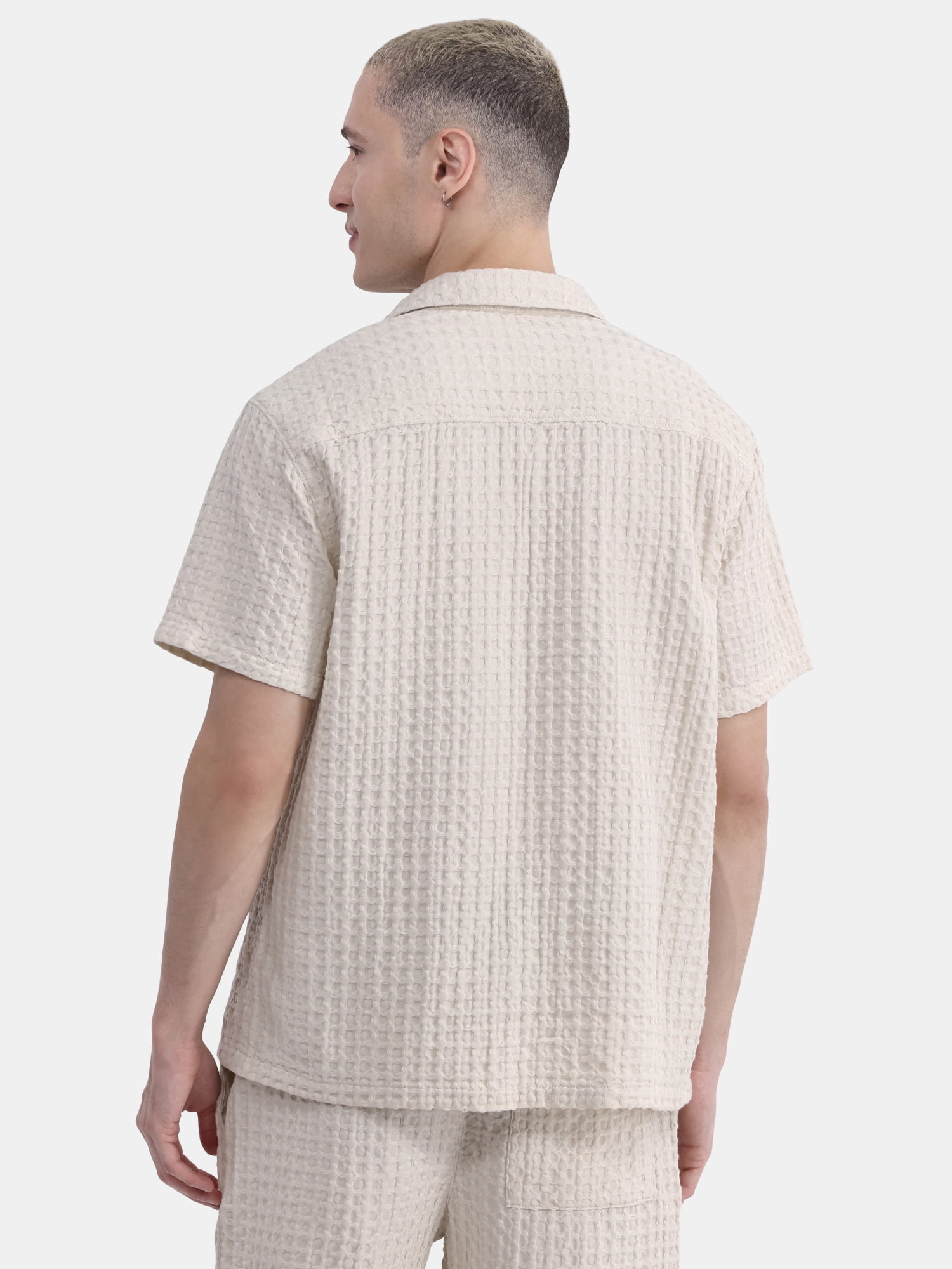 No Boundaries Men's & Big Men's Short Sleeve Textured Waffle Shirt, Sizes XS-5XL