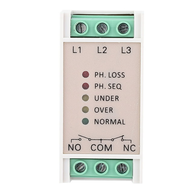 Voltage Relay Phase Loss Protection Reverse Phase Protection Voltage Imbalance Protection Over & Under Voltage Failure Phase Sequence Protector 3 Phase Power Supply Monitor