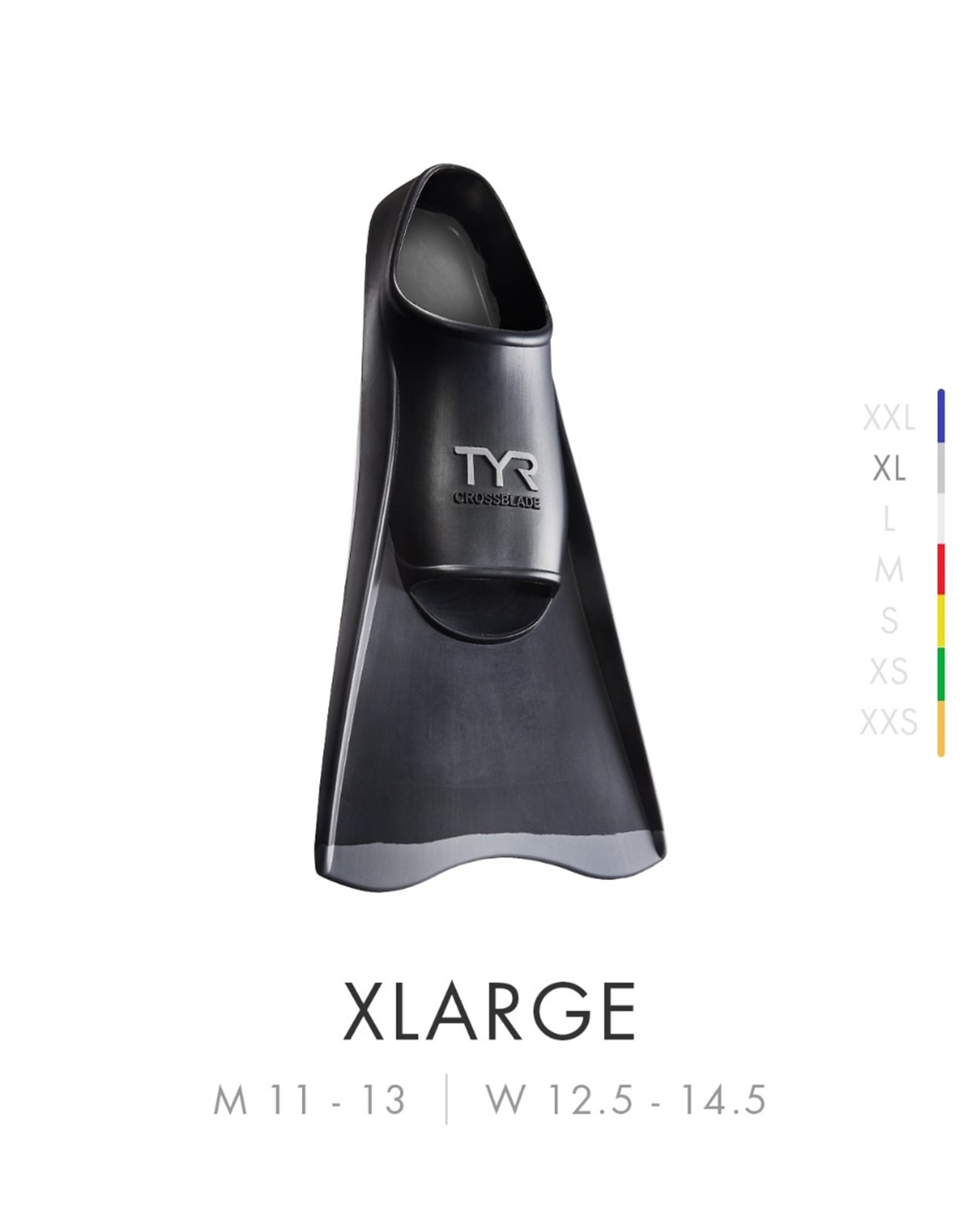 Tyr Crossblade Fins 2.0 (X-Large(Grey), Black)