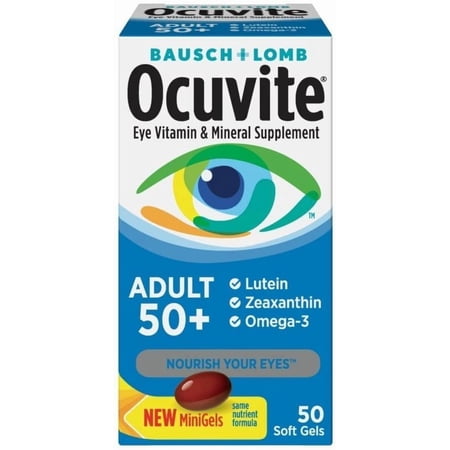 Ocuvite Adult 50+ Eye Vitamin and Mineral Supplement, Soft Gel 50 ct