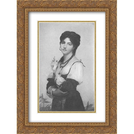 Jules Joseph Lefebvre 2x Matted 18x24 Gold Ornate Framed Art Print 'A Bride of Sorrento'