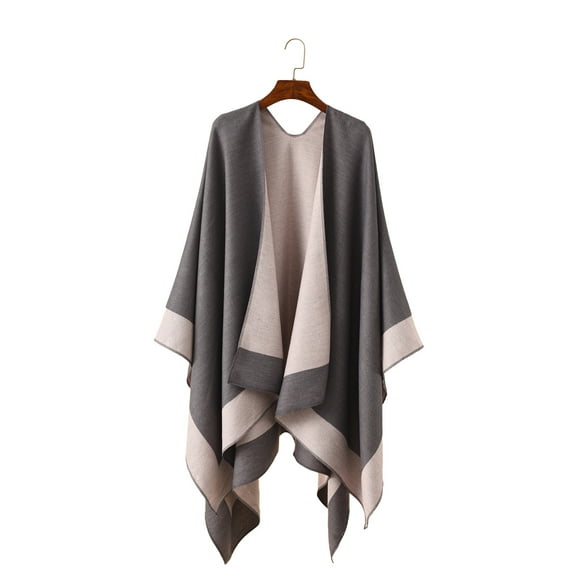 Lolmot Womens Fashion Autumn Winter Color Matching Cloak Sweater Shawl Tops